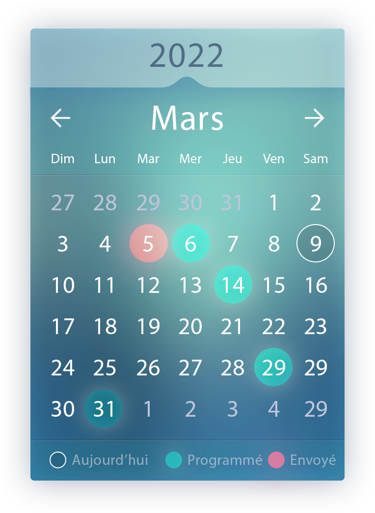 Mockup de Calendrier marketing Quare