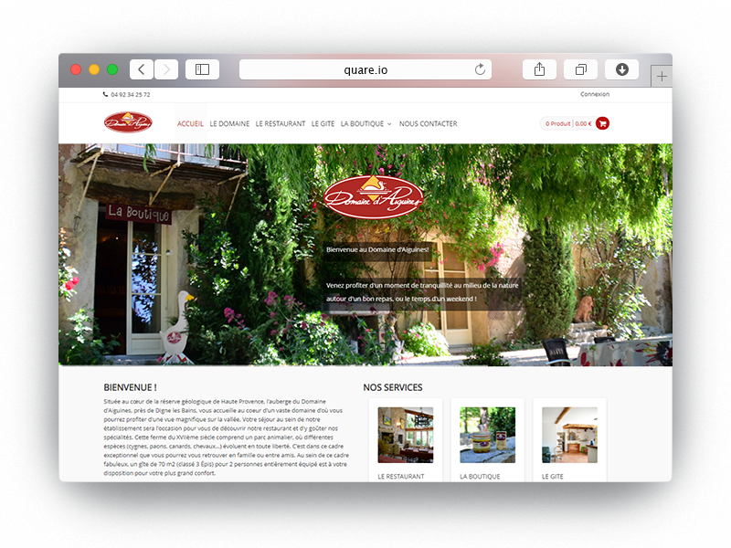 Exemple de site client Domaine Aiguines